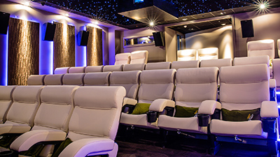 Cinema screen and seats.